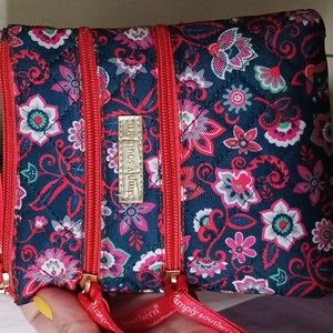 Small crossbody Simply Southern bag w/ ID wallet keychain. Never been used.